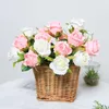 装飾的な花偽の花ローズシミュレーションリビングルーム花瓶装飾乾燥ブーケ花