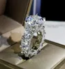 Bonne de mariage Princess Jewelry Full Diamond Bling Zirconia CZ Anneau de fiançailles3938909