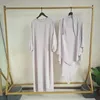 Roupas étnicas três peças abaya conjunto com hijab cinto livre jazz crepe quimono sem mangas sob o vestido eid ramadan mulheres muçulmanas islâmicas