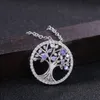 Collana a ciondolo creativa creativa verde viola zircone albero della vita collana naturale vento gioielli a sospensione cadenas mujer