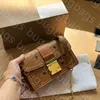 Sıcak yeni lüksler klasik şık ve çok yönlü mini baskı retro tarzı messenger çanta omuz çantası tasarımcıları kadın aksiller torba deri crossbody çanta cüzdan