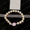 Designer Saturn Colored Emamel Series Pearl Armband med magnetisk sug Oval Buckle Ladies Girls Luxury Elegant Armband Crown Ball Jewellery