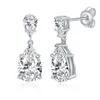 Boucles d'oreilles charmantes pour femmes, Anti-allergique, en argent Sterling 925, clignotant VVS1, diamant Moissanite, pour fête de mariage, joli cadeau