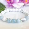 MG1091 Pulsera de aguamarina de grado superior para mujer, cristales curativos, pulsera Mala de yoga, piedras preciosas naturales de howlita, pulsera de equilibrio Hearting262d