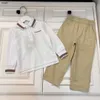 Brand kids Tracksuits designer Baby Two piece set Size 100-160 Long sleeved POLO shirt and khaki casual pants Dec20