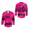 10 Pavel Bure 20 Vladislav Tretiak 24 Sergei Makarov 11 Igor Larionov Maglia da hockey vintage 1980 CCCP Russia Home cucita rossa