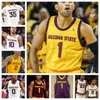 Customzied College Sun Devils Basketball Jersey Custom nome name № Мужчины Женские молодежные трикотажные изделия все сшиты