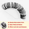 Falska ögonfransar 10pairs segmenterade krullade D Curl Russian Strips Lashes återanvändbara Faux 3D Mink Eyelash Extension Makeup Tool