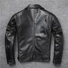 Bordatura stile Marrone Giacca vintage in vera pelle da uomo Pelle bovina Slim Fashion Giacche da motociclista Abbigliamento Big Size S-5XL 231228