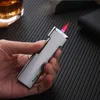 New Slim Turbo Jet Torch Metal Lighter Butane No Gas Shaped Windproof Red Flame Lighter Cigar Cigarette Tool Men's Exquisite Gift