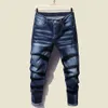 Jean extensible coupe régulière pour hommes, pantalon classique en Denim, bleu foncé, gris, décontracté, à la mode, nouvelle collection 2022