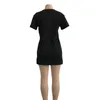 Mode Dames V-hals Effen hol Elegant Recht Basic designerjurk Losse mini-jurken Korte mouw comfortabel