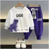 Kleidungssets Jungen Set Kinder Baby Top und Hose Zweiteiler Langarm Pullover Kinder Kleidung Anzug Drop Lieferung Mutterschaft Otxtp