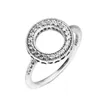 Kompatybilny z pierścieniem biżuterii Srebrne serca pierścieni halo White Crystal 100% 925 Srebrna biżuteria hurtowa DIY dla kobiet1862601