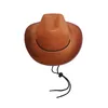 Berets Cowboy Hat For Men Wide Brim Cap Stylish Costume Accessories Halloween Club Bar Music Festival Stage Performance Fancy Dress