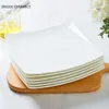 Plates Jingdezhen Bone China Dinner Pure White Ceramic Plate Household Pasta Square Kitchen Dish Warped Angle