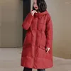 Abrigos de trinchera para mujer Mujeres Vintage Oversize Long Parkas con capucha 2023 Otoño Invierno Botones de manga Bolsillos Mujer Cálido Abrigo de nieve a prueba de viento