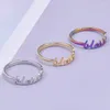 Cluster anneaux 5pcs / lot en acier inoxydable pour les femmes ouvertes ajustives lettre béni anneau de mode en forme de bijoux de bricolage métal