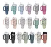 40oz 텀블러 디자이너 텀블러 H2.0 레오파드 디자인 스테인리스 스틸 로고 핸들 뚜껑 짚 맥주 머그잔 물병 야외 캠핑 컵