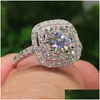 Cluster Rings Crystal Bling Zircon Diamond Rings Fashion Fine Jewelry Engagement Wedding Gemstone Ring Gift Will And Drop D Dhgarden Dhxs4