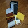 Titta på Box Upgrade Version Original Box Papers Gift Wood Box Yellow Mens Watches Watch Wristwatch Boxes284C