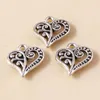 Charmes 30pcs 13 14 mm Gold Silver Color Love Hearts Pendentids for Bijoux Making Handmade Bracelet Collier Accessoires