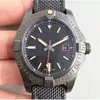 luxury mens watches sapphire 44mm steel bezel black nylon strap asia 2813 automatic mechanical fashion wristwatches191B