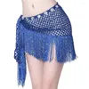 Stage Wear Belly Dance Hip Écharpe Glitter Fringe Triangle Wrap Ceinture Sparkle Jupe Pour Femmes Outfit Accessoire Avec Gland Paillettes