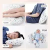 Oreiller bébé coton né oreiller d'allaitement doux bébé apprentissage oreiller multifonctionnel Anti-crachat U-forme oreiller 231228