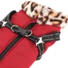 Vestuário para cachorro casaco quente refletivo cachorro colete jaqueta de colete de vento espessa roupas de inverno de estimação com arnês ajustável
