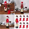 Wijnfles Sjaal Hoedenset Kerstversiering Creatieve Ornament Hoeden Tweedelig Pak El Restaurant Layout Groothandel Drop Delivery Dhreu