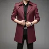 Мужская длинная траншея Mael Wursbreaker Casual Classic Trench Coat Men Clothing Casual Jacket Overwear BF8908 231227