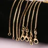 5 datorer Fashion Box Chain 18K Gold Plated Chains Pure 925 Silver Necklace Long Chains smycken för barn pojke flickor kvinnor mens 1mm223i