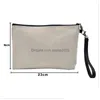 16x25cm Personlig kosmetisk väska gynnar sublimering Kreditkort Mobiltelefonpåsar Flax utomhus bärbar handväska med dragkedja GWE AA DHCA7