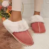 Slippers de inverno fofo casa macia para mulheres sala de estar interna algodão quente mulher conforto não deslize sapatos de casa chinelos