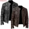 DYB ZACQ Frühling Herbst Echtes Leder Jacke Männer Streetweaar Schaffell Mantel Mann Moto Biker Vintage Leder Jacken S-5XL 231228