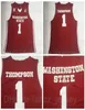 Washington State Cougars College 1 Klay Thompson Jerseys Men Basketball University Red m Color Breathable Shirt For Sport Fans Pure Cotton High Quality7579864