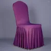 Housses de chaise housses de salle à manger facile à installer amovible doux extensible Spandex universel lavable avec jupe