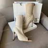 Hiroko Cuissard Boot Designer مدبب Open Toe Booties Stiletto الكعب