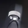 Ins Top Sell Wedding Purnings Luksusowa biżuteria 18k biały złoto wypełnienie 5a sześcien cyrkon szafir cZ diamentowy szlachetka impreza Kobiety Eternity E321W