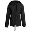 Women's Trench Coats Waterproof Cotton Jacket Lightweight Casual Anorak Coat With Hood