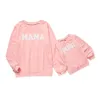 Mama Mini Letter Print Mother Daughter Clothes Family Matching Hoodies Lång ärm Sweatshirt för Mother Kids Family Outfits 231228