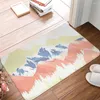 Carpets Yellow Pink Mountain Pine Tree Forest Flannel Floor Mat Bathroom Decor Carpet Non-Slip For Living Room Kitchen Welcome Doormat