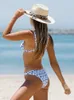 Peachtan Triangle Bikinis Zestawy kwiatowe nadruki kąpielowe kobiety 2023 Kąciki dla kobiet o niskiej talii Kąciki Seksowne na plażę kostiumu kąpielowego 231227