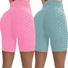 Shorts femininos 2 pc ciclismo mulheres sólida enrugada cintura alta estiramento correndo fitness leggings biker pantalon corte mujer verano