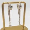 2022 Toppkvalitet Charm Drop Earring med diamant- och naturskalpärlor i 18K Gold Plated Have Box Stamp PS7132A2114