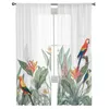 Style de jardin Plantes tropicales Fleurs voile rideaux transparents salon en tulle rideau rideaux rideaux à la maison 231227