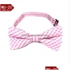 Ties British Style Baby Tie Children Plaid Necktie Fashion Cute Lattice Kids Cotton And Adjustable Bow Drop Delivery Baby, Kids Matern Dhbr6