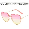 Lunettes de soleil couleur bonbon métal amour mode personnalité coupe bord tendance coeur pêche plage parasol lunettes