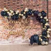 Kit d'arc de guirlande de ballons en or noir Confetti Latex 30e 40e 50e anniversaire Ballons de fête Décorations Adultes Baby Shower 231227